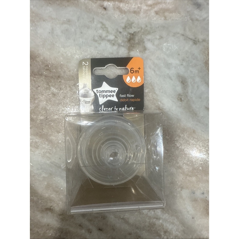 Tommee Tippee Natural Start Fast Flow Feeding Nipples 6M+ 2pc New Baby Bottle